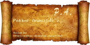 Pekker Anasztáz névjegykártya